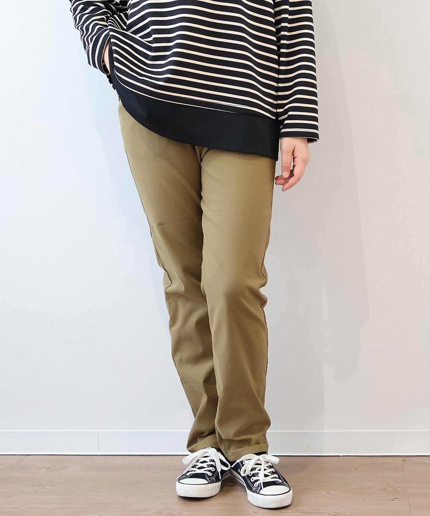 【L～６L】裏起毛 ストレッチ レギンスパンツ(63カーキ-Ｌ-0340884-63-032)