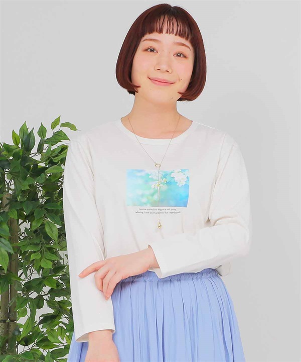 【Ｌ～５L】コットン グラフィック 7分袖 Tシャツ