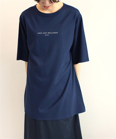 【M～５L大きいサイズ】プリントロゴ チュニック Tシャツ