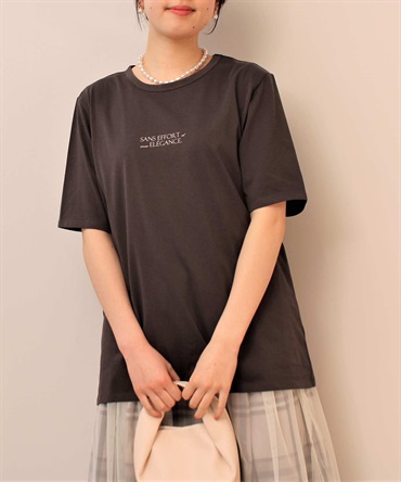 【L～5L】半袖 ロゴ Tシャツ(10チャコールグレー-４Ｌ-0347517-10-040)
