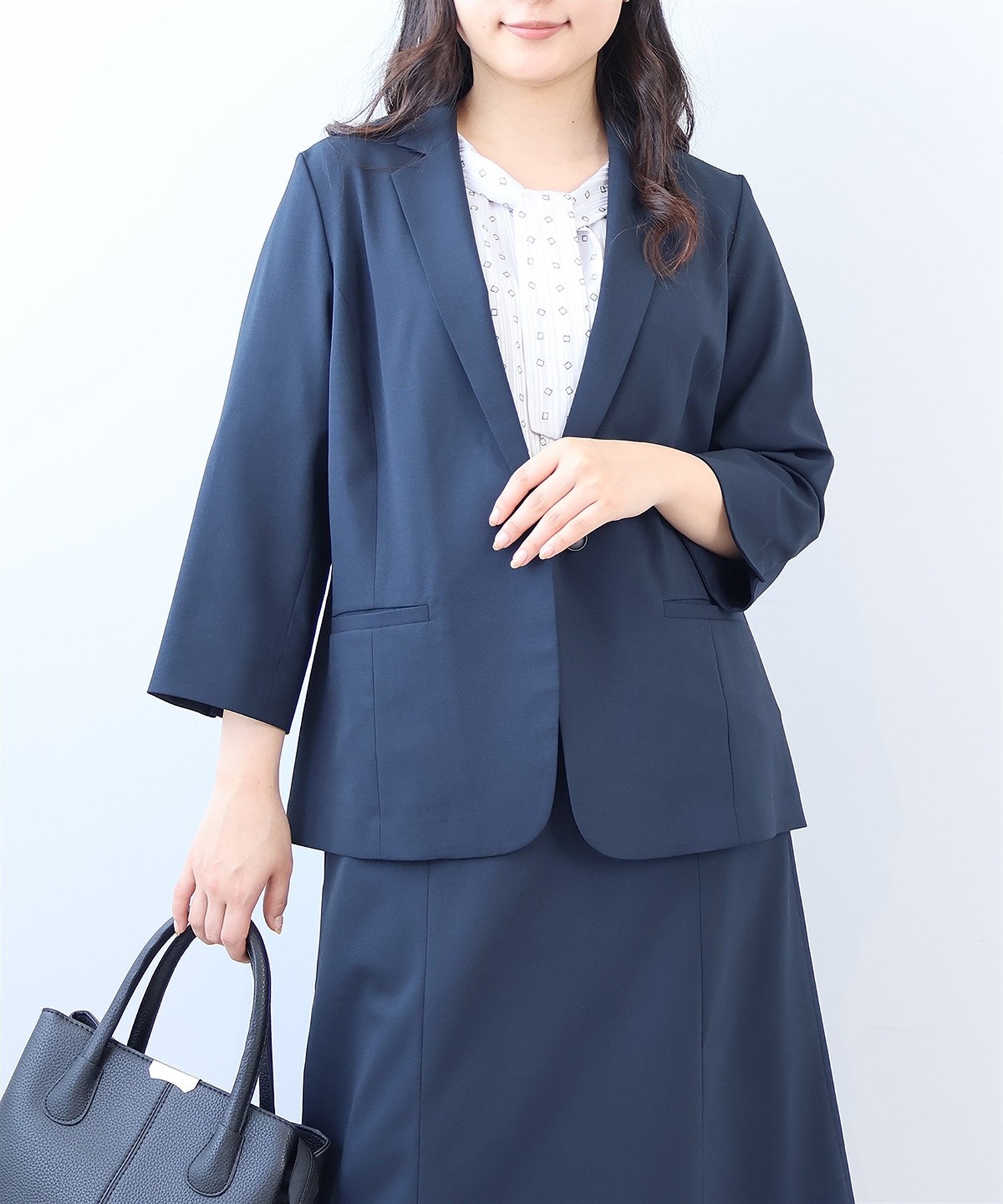 【L～6L】【接触冷感】【吸湿速乾】 リネンライク セットアップ テーラードジャケット(70コン-Ｌ-0362209-70-032)