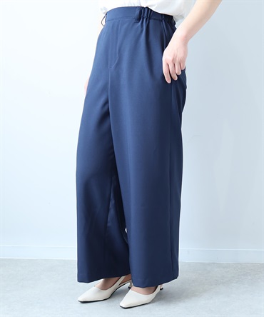 【L～５L】【イージーケア・速乾・接触冷感】 ドライポプリン ワイドパンツ(70コン-５Ｌ-0363838-70-041)