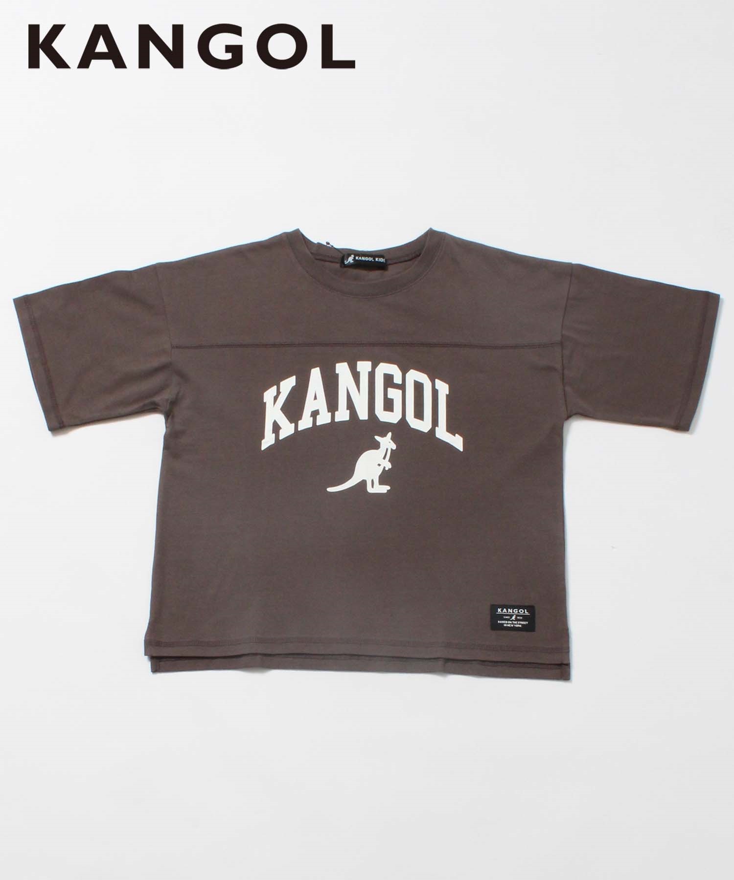 【KANGOL KIDS】カレッジロゴ半袖Tシャツ【綿100％】(81ブラウン-１３０ｃｍ-0582043-81-130)