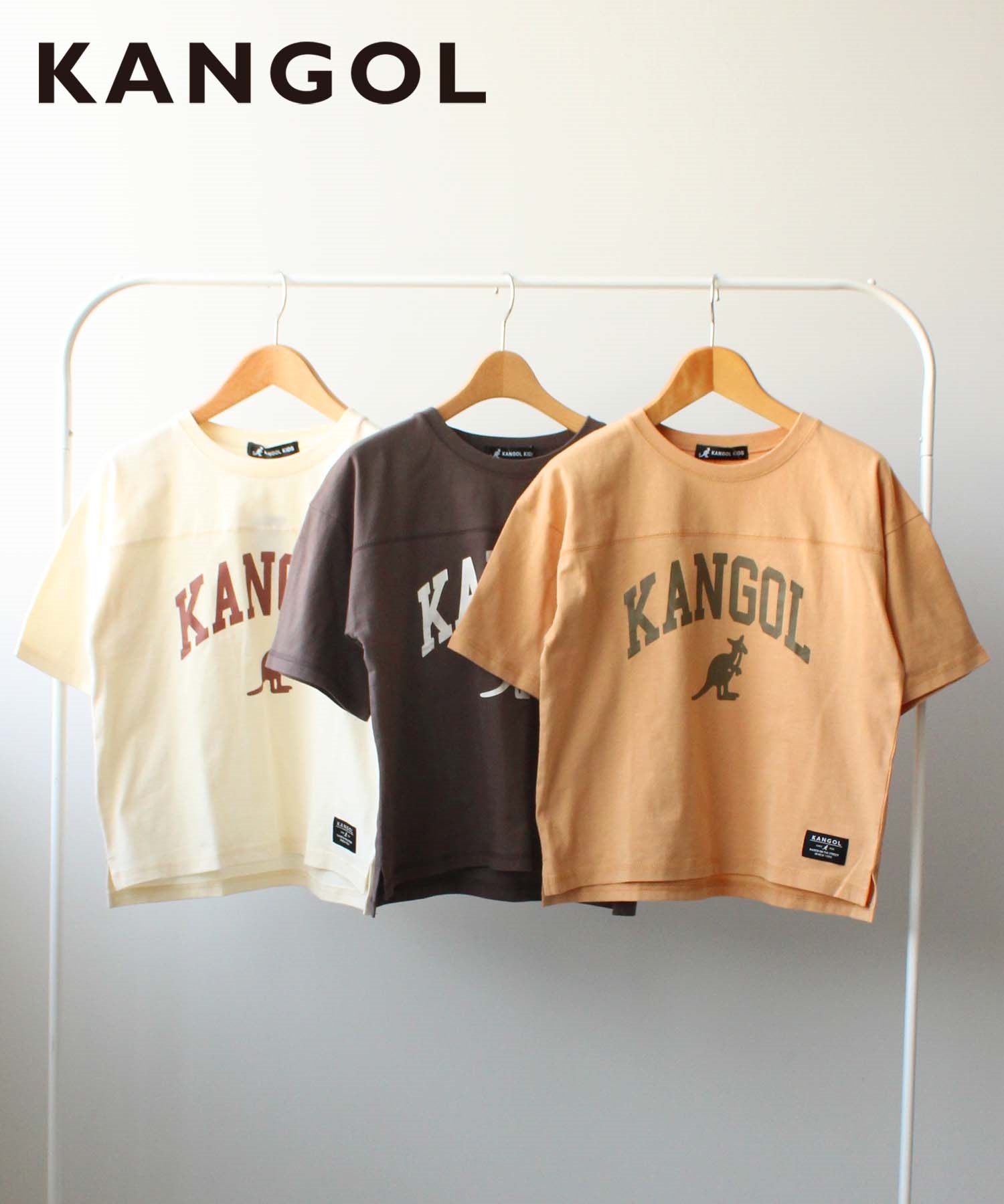 【KANGOL KIDS】カレッジロゴ半袖Tシャツ【綿100％】