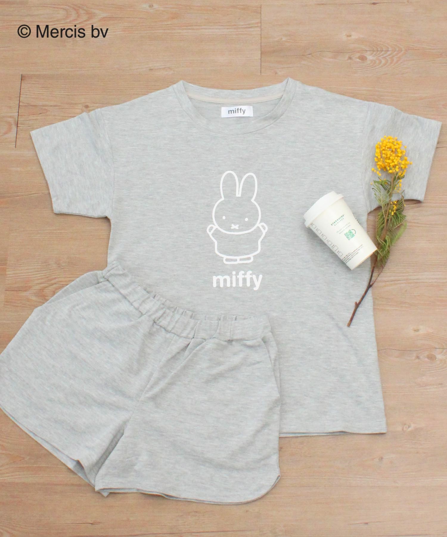 【Miffy】ミッフィープリント 裏毛ルームウェアセット(12ライトグレー-Ｍ-0582111-12-031)
