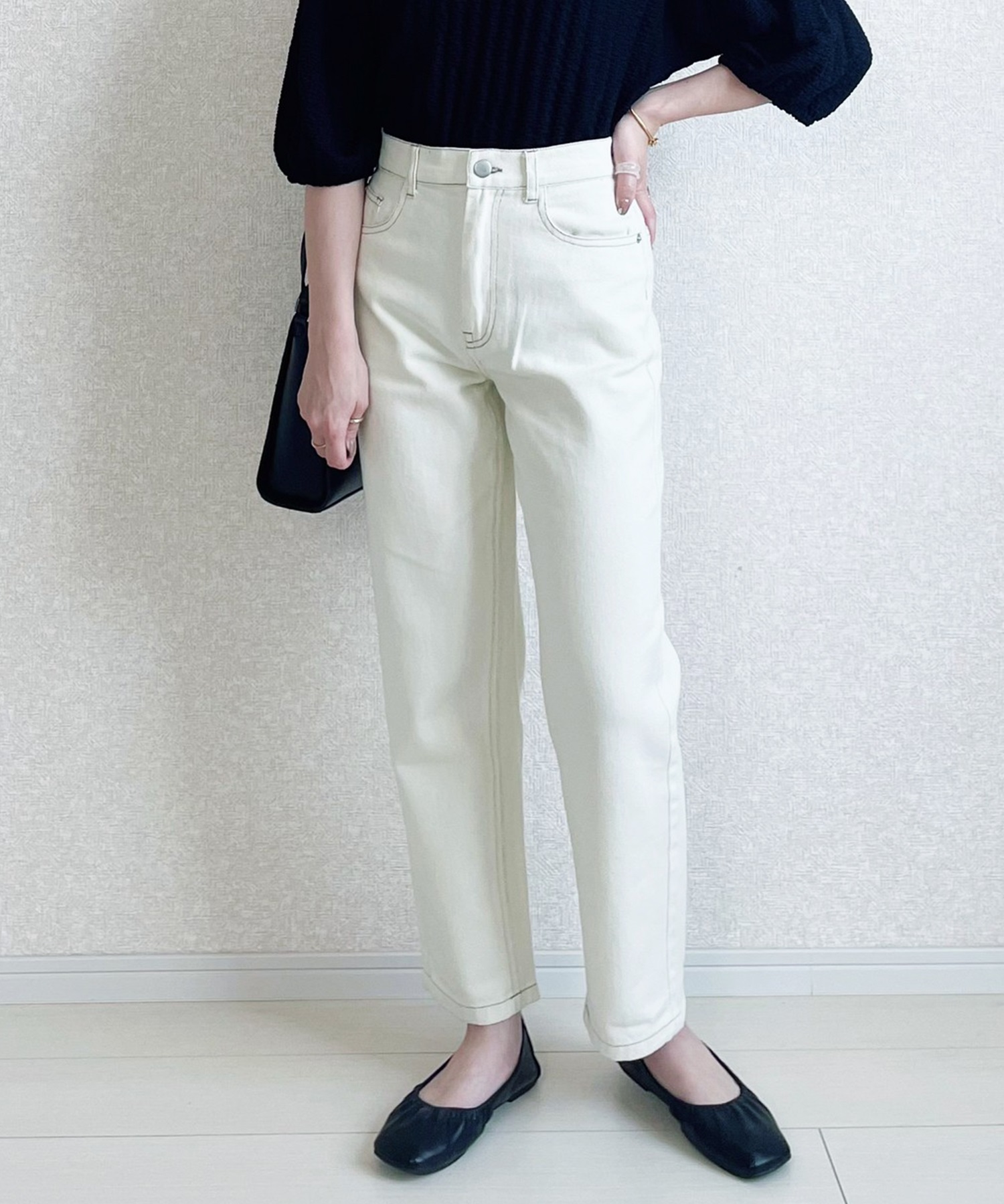 マムフィットデニムパンツ(01オフホワイト-ＸＳ-0583024-01-028)