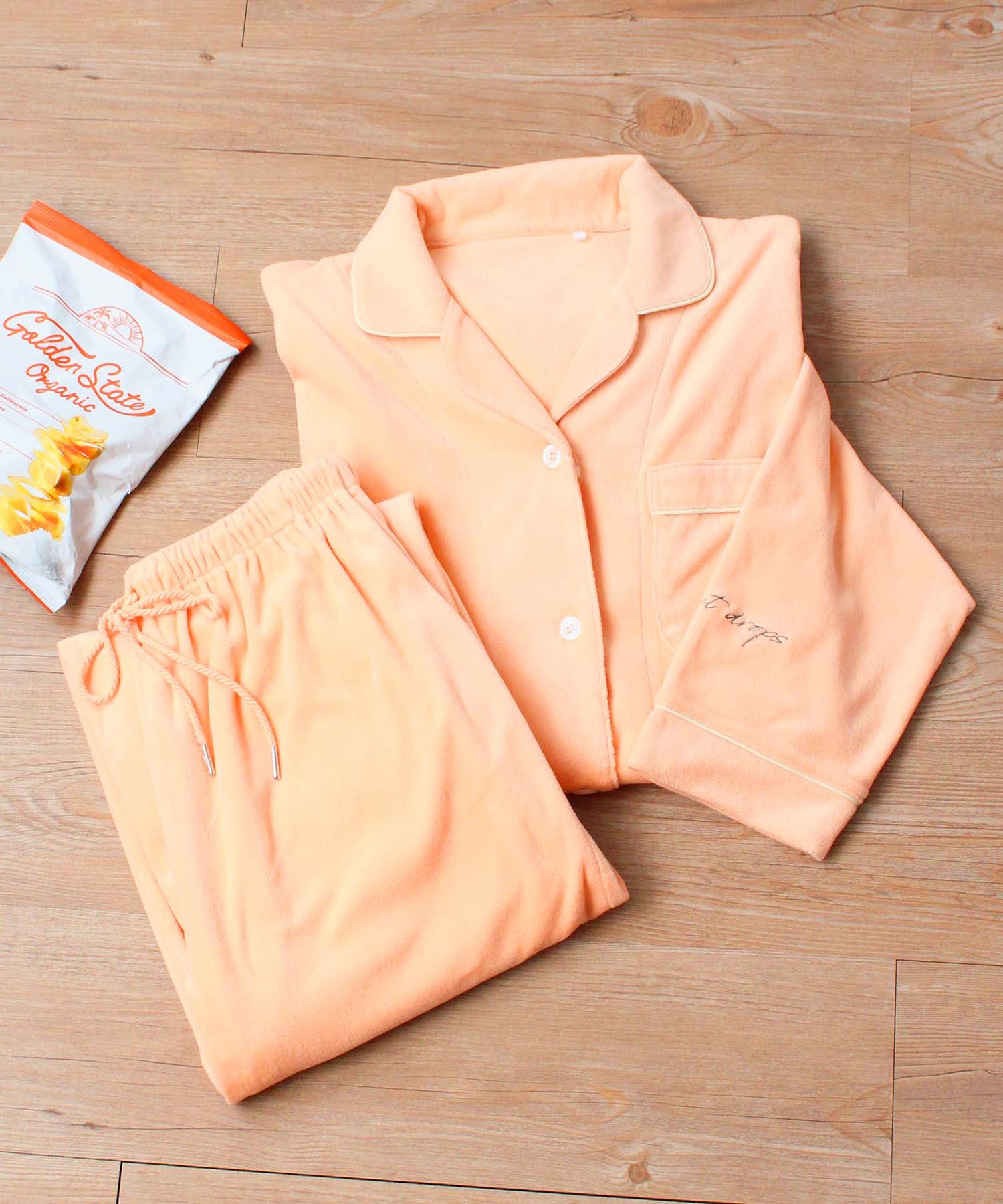 【Sweet drops】マシュマロニットシャツパジャマセット(41オレンジ-Ｍ-0583042-41-031)