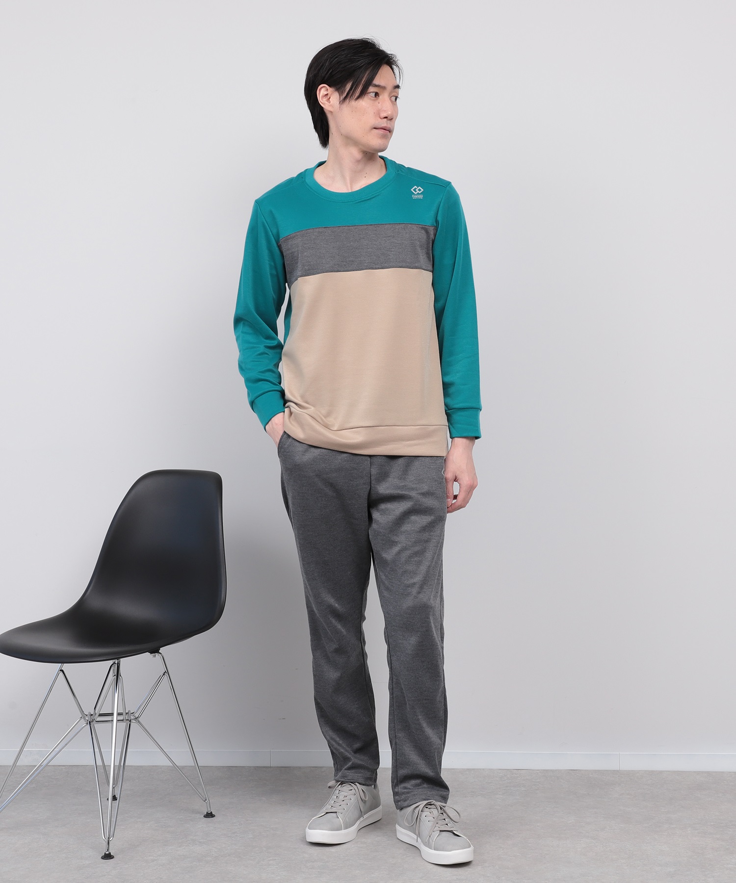 【Colantotte ACTIVE】エナジーストーンリカバリーウェア 胸切り替えスウェットセット(90ライトグリーン-Ｍ-0583062-90-031)