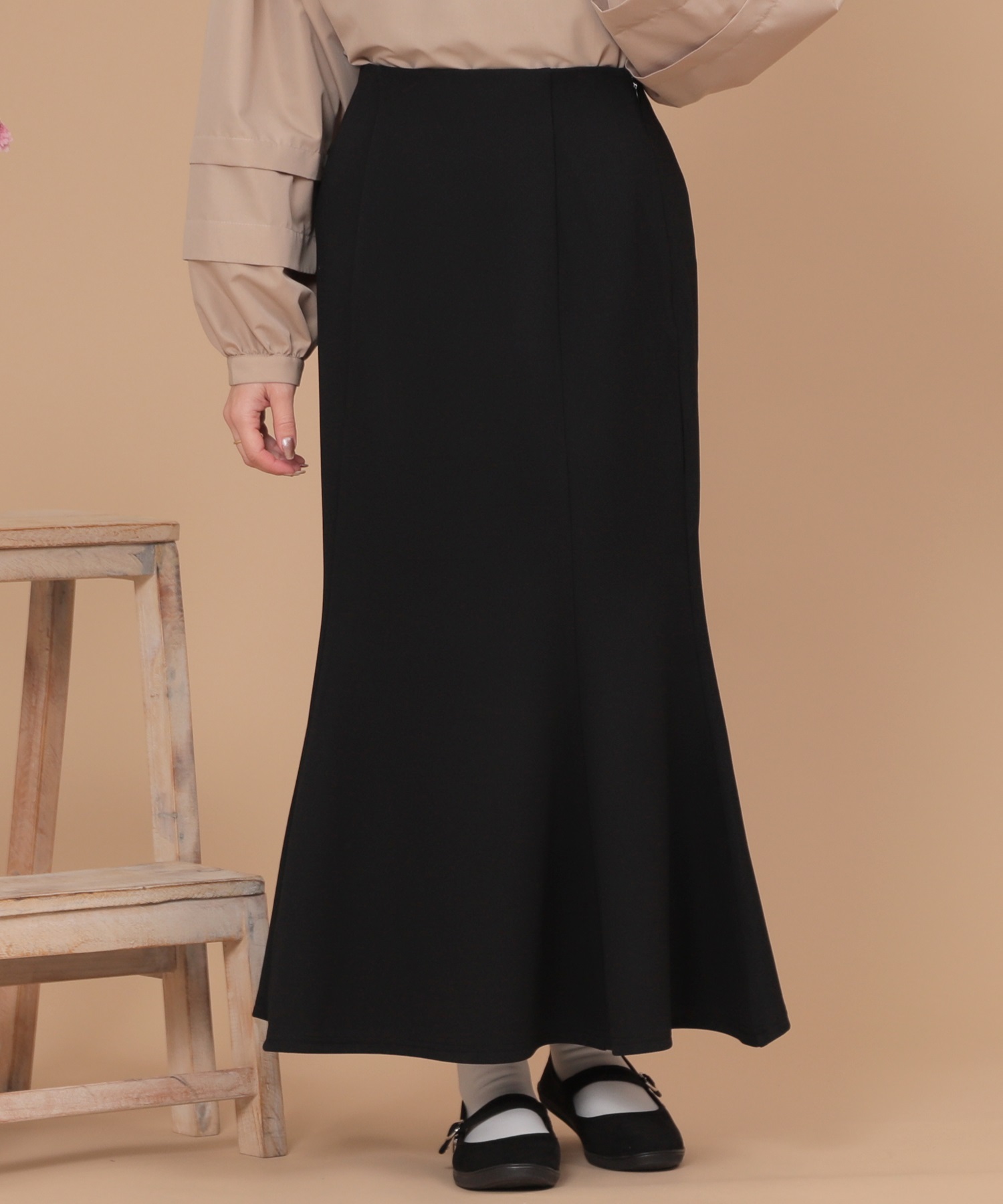 ツイルマーメイドスカート(00ブラック-ＸＳ-0586021-00-028)