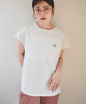 【UVケア・接触冷感】ロゴ刺繍シンプルTシャツ(01ホワイト-ＸＳ-0587059-01-028)