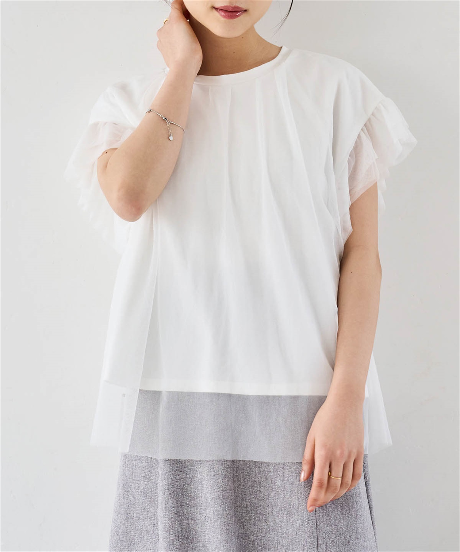 チュールドッキングトップス(01オフホワイト-ＯＮＥ　ＳＩＺＥ-0587109-01-498)