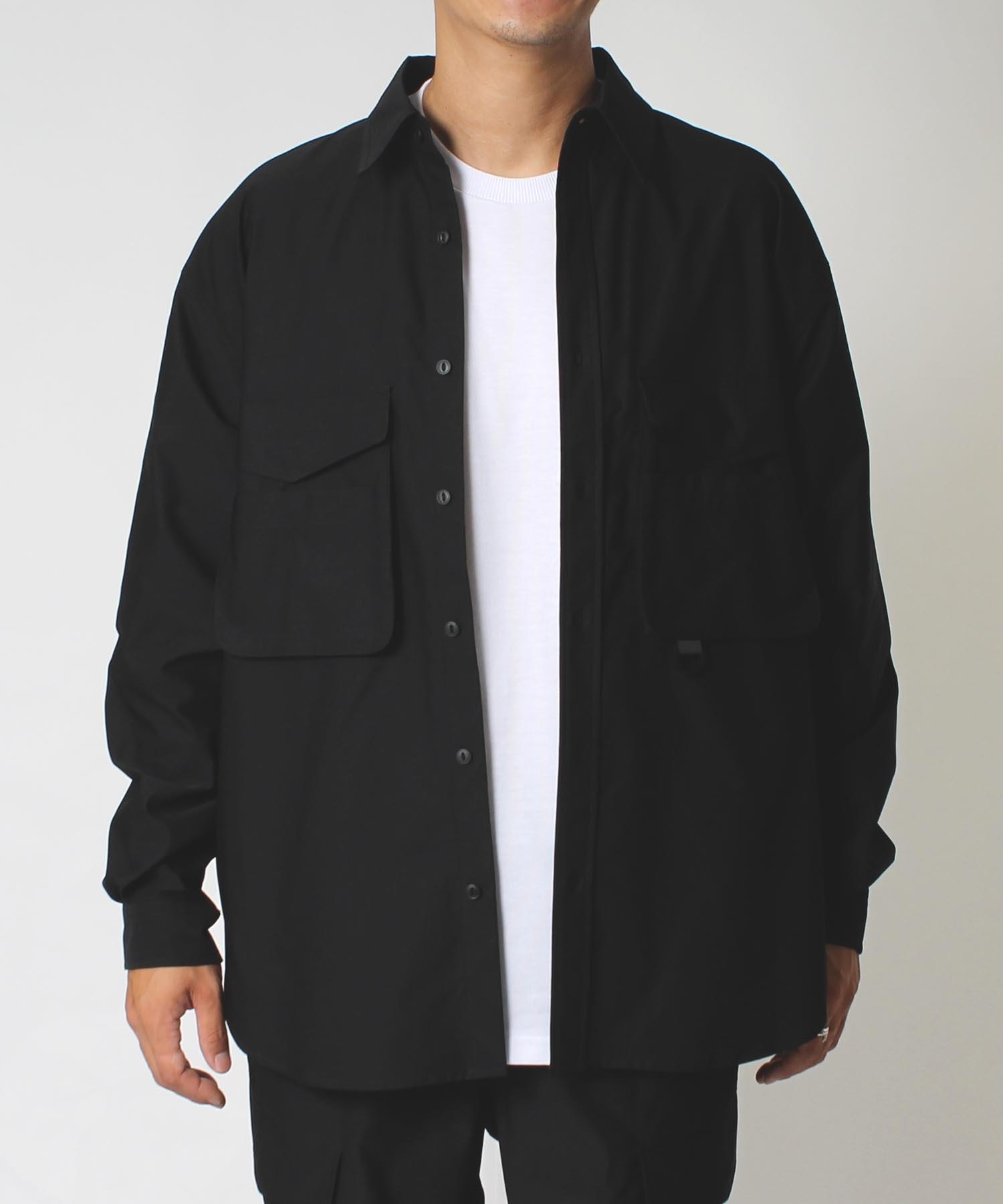 Oversize Shirts Jacket　オーバーサイズシャツジャケット(00ブラック-Ｍ-0880902-00-031)