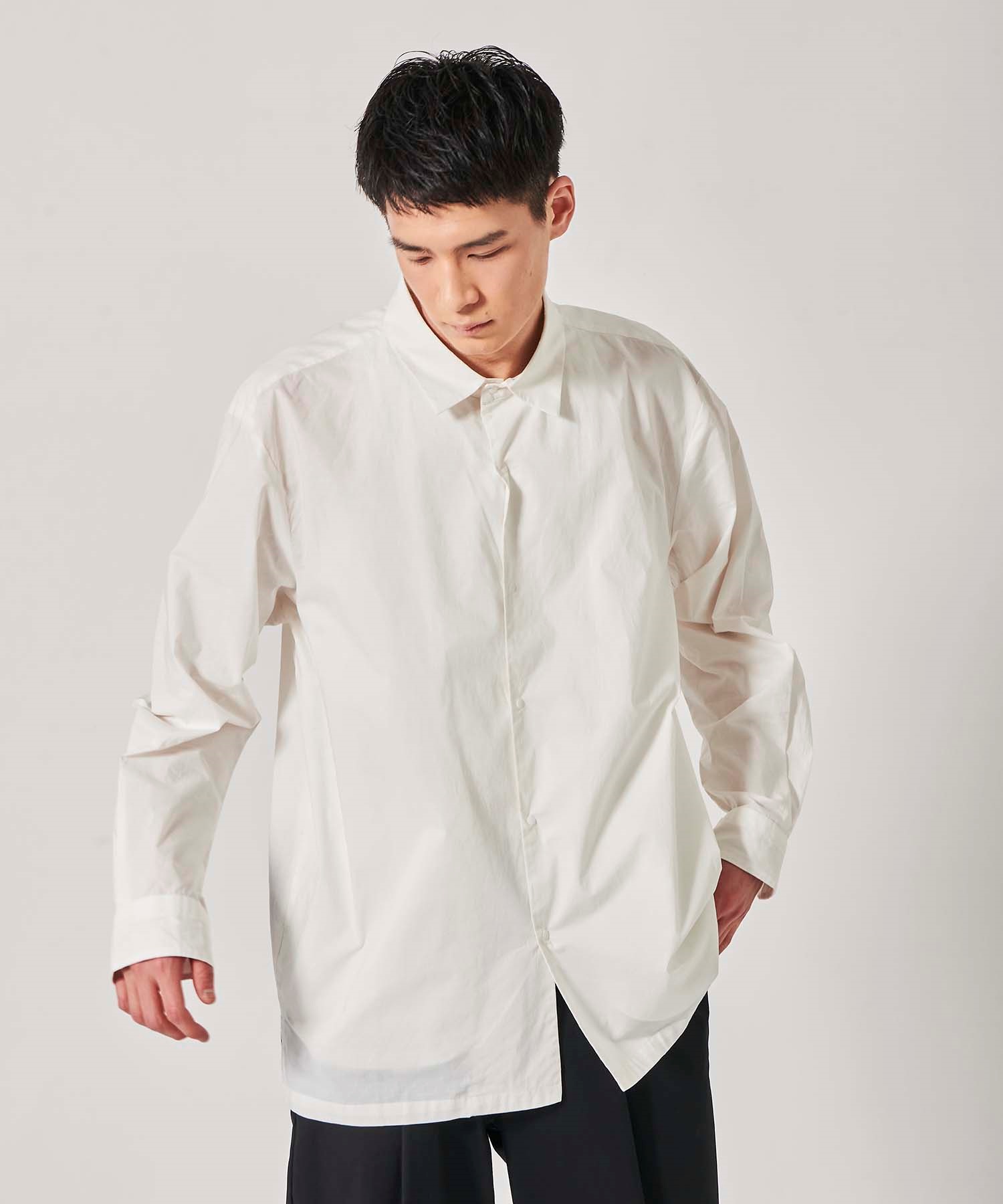 Organic Cotton Wide Shirt   オーガニックコットンワイドシャツ(02ホワイト-Ｍ-0882003-02-031)
